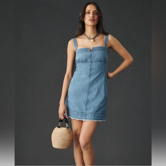 Pilcro Square-Neck Denim Dress - Picture 6 of 8